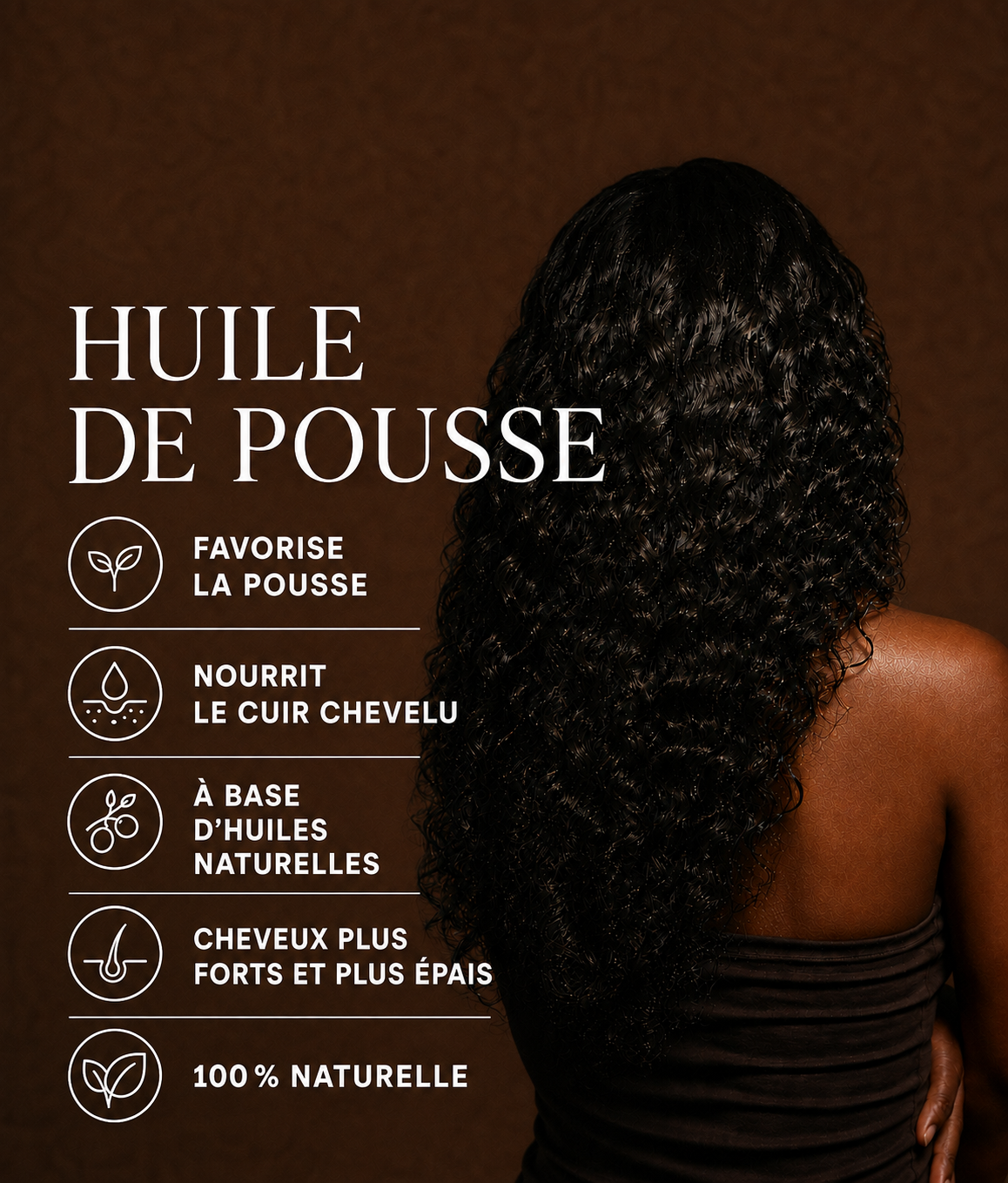 Huile de pousse pour cheveux texturés, bénéfices botaniques